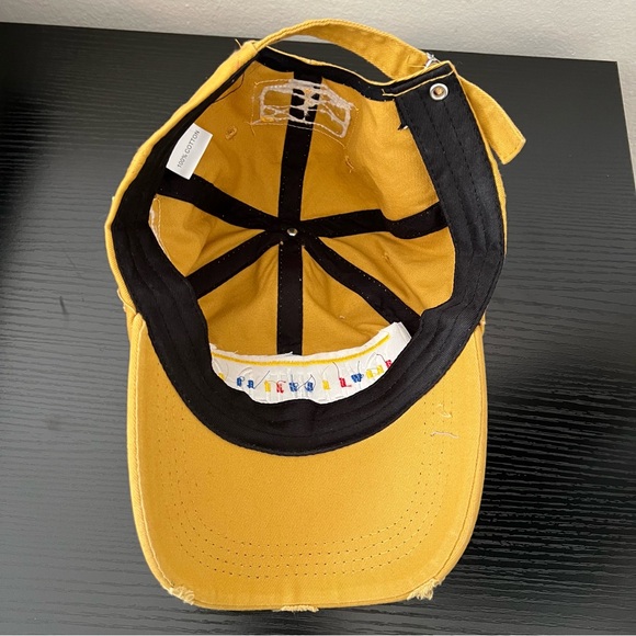 NWOT Yellow/Mustard Vintage Distressed Hat Adjustable Embroidered Idyllwild Ca - Picture 7 of 11